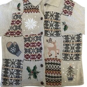 Crystal Kobe‎ Christmas cardigan. Womens XL